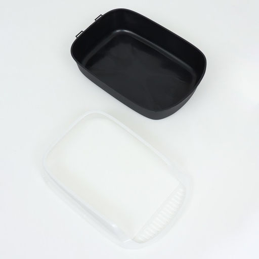 Туалет с бортом, 50×35×18 см, пластик, чёрный