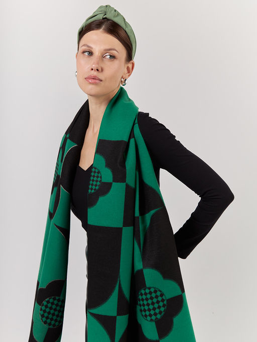 В СОСТАВЕ ШЕРСТЬ И КАШЕМИР Большой, мягкий, теплый однотонный двусторонний палантин. - Tantino фото 4