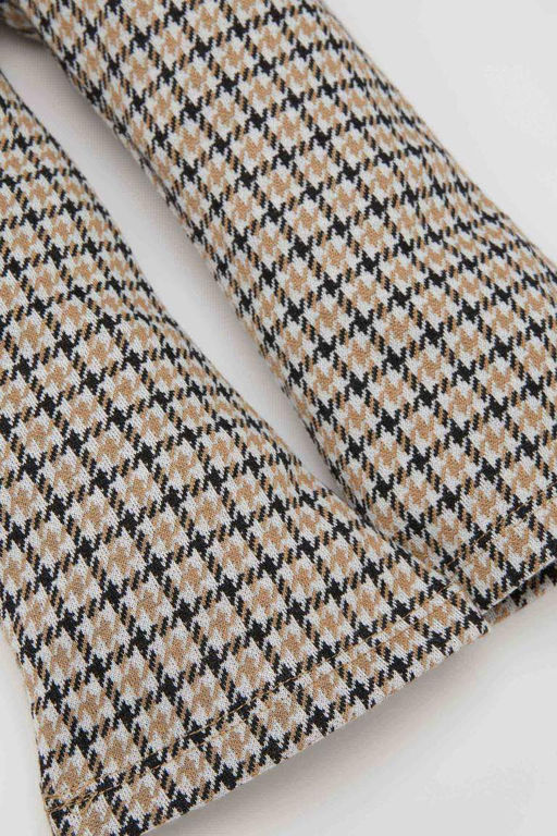 Клетчатые брюки с эластичной резинкой на талии для маленьких девочек - Defacto фото 2