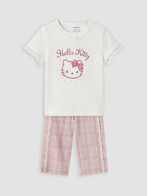 Hello Kitty Bask?l? K?z ?ocuk Pijama Tak?m?