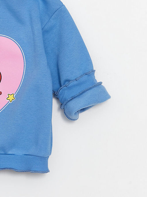 Bisiklet Yaka Uzun Kollu Ariel Bask?l? K?z Bebek Sweatshirt ve Tayt - Waikiki фото 3