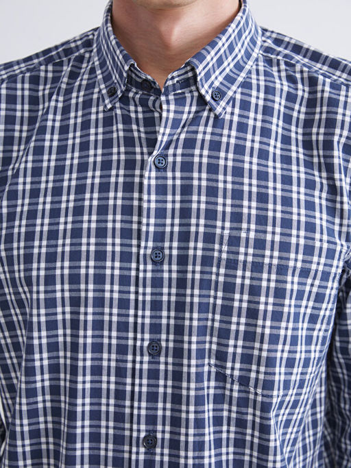 Regular Fit Uzun Kollu Ekose Poplin Erkek G?mlek