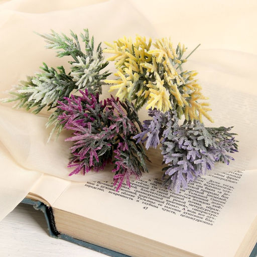 Цена за 6 шт. Букет искусственный «Двухцветная травка», с напылением, 18 см, МИКС