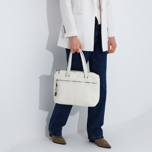 Сумка-тоут на молнии, 2 наружных кармана, цвет белый - Simaland фото 8