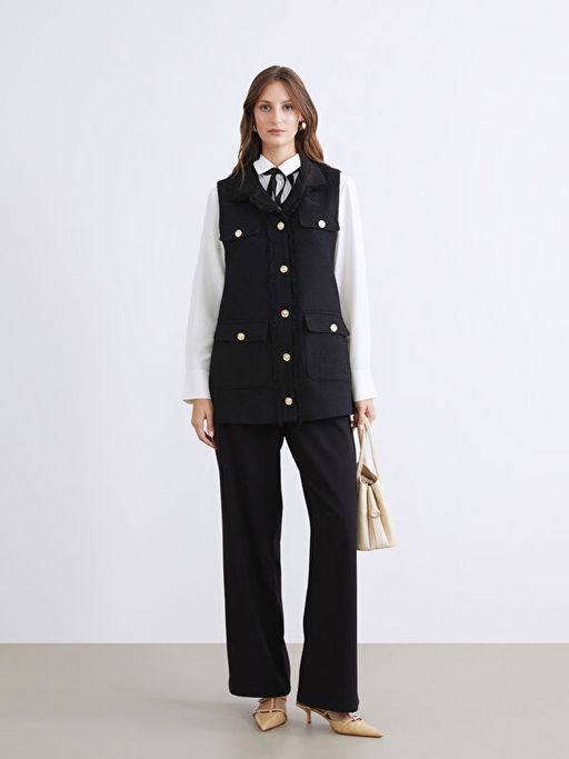 G?mlek Yaka Kad?n T?vit Yelek