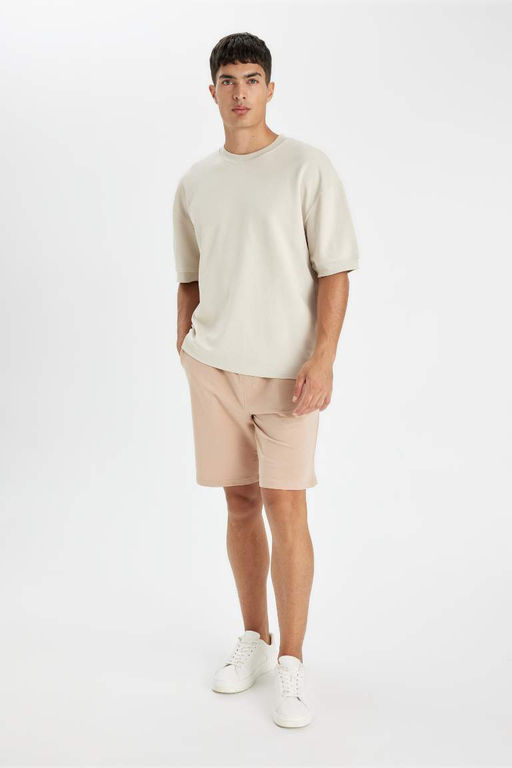 Regular Fit Cepli Basic Duz Bermuda Sort - Defacto фото 2