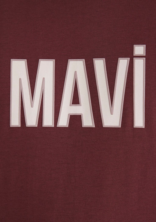 Mavi Logo Bask?l? Bordo Tisort  фото 7