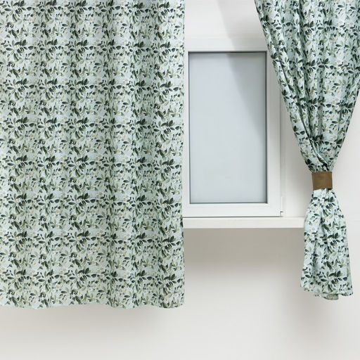 Шторы для кухни Доляна Apple flowers 146х180 см - 2 шт, подхваты - 2 шт, 100% хлопок, 164 г/м2  фото 2