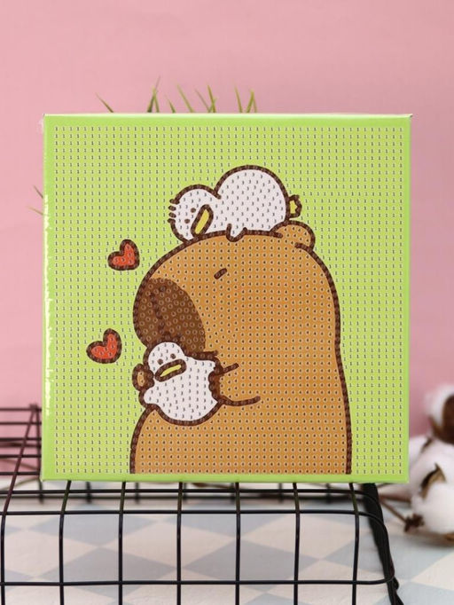 Алмазная мозаика на подрамнике Draw Me! Dreamy capybara, (20*20 см)