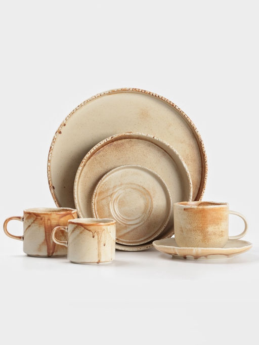 Тарелка с бортиком Magistro Organic brown, d=21.2 см, фарфор, бежевая  фото 6