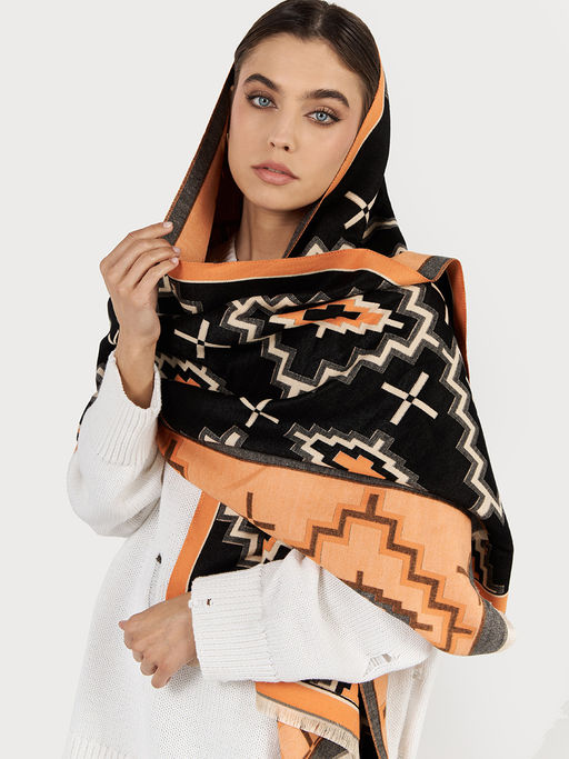 в составе ШЕРСТЬ  и КАШЕМИР Большой, мягкий, теплый  двусторонний палантин - Tantino фото 8