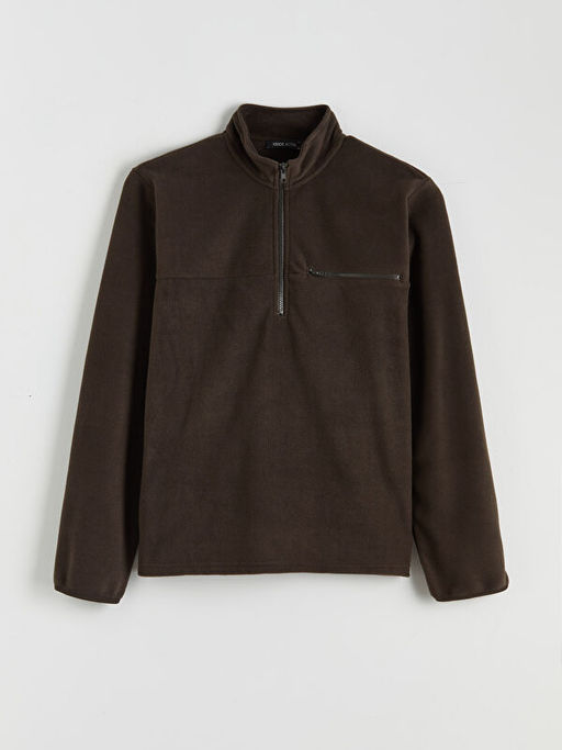 Dik Yaka Polar Erkek Sweatshirt