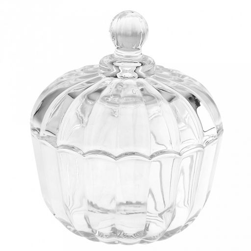 Конфетница стеклянная Маргаритка 400мл, д11,8см, h6,6см, основание д8см, стеклянная крышка, общая h13,5см, в коробке, Дели Гласс (Deli Glass) (Китай)