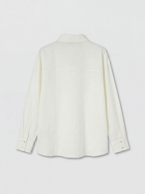 Keten Kar???ml? Oversize Kad?n G?mlek