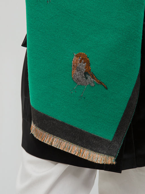 Большой, мягкий, теплый двусторонний палантин с принтом - Tantino фото 3