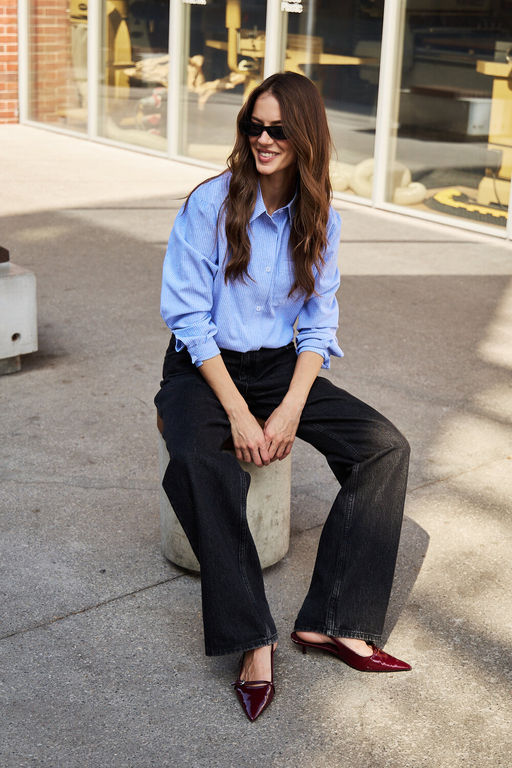 Рубашка оверсайз в полоску хлопковая