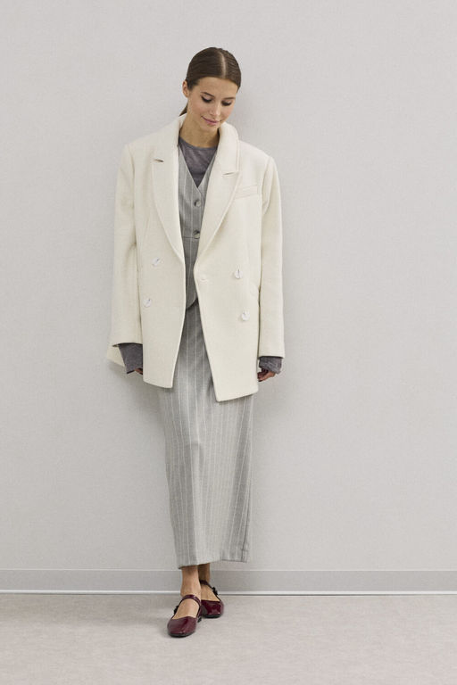 Пальто DAVA 7005 молочный