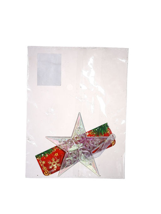 Цена за 4 шт. Ёлочная игрушка Зимнее волшебство. Звезда кружевная, 99 см, прозрачный перелив фото 11