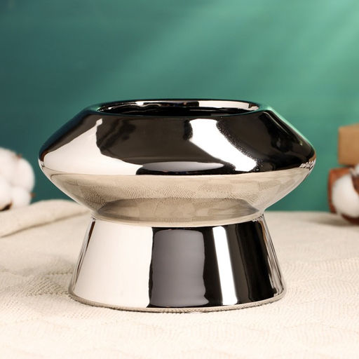 Горшок для цветов «Лайтнес», 16×16×12 см, керамика, серебристый