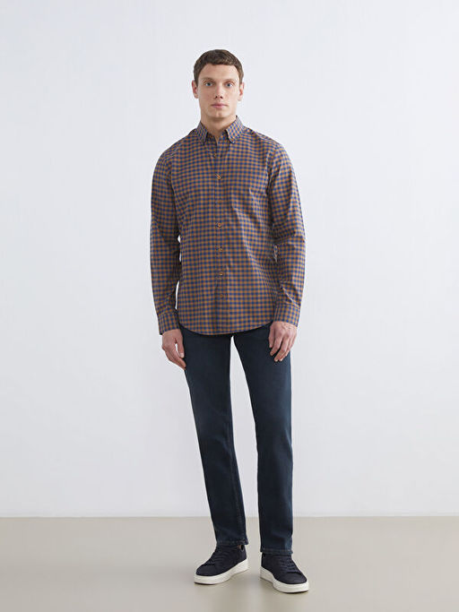 Regular Fit Ekose Poplin Erkek G?mlek