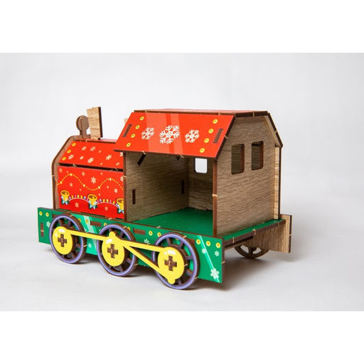 Сборная модель-поезд Новогодний паровоз, (П1050) - Лесная мастерская фото 5