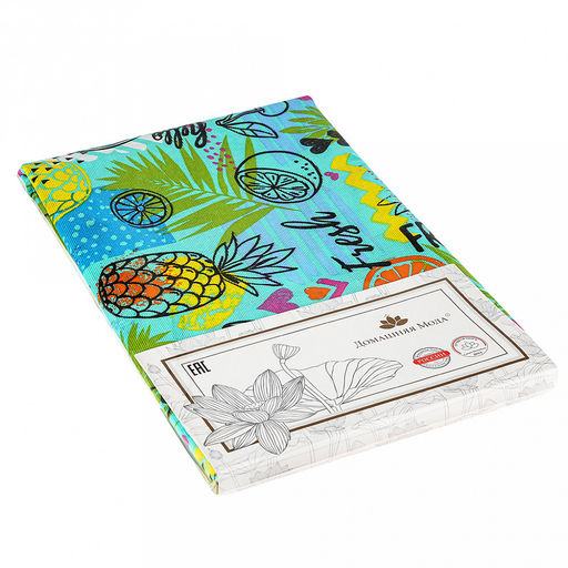 Скатерть 180х145см "Фреш Фуд", длина стола до 140см, на 6 персон, рогожка, хлопок 171г/м2, упаковка классическая 28х41см, "Домашняя мода" (Россия)