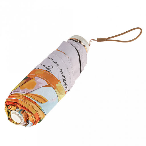 Зонт-мини механический Цветы и бабочки ткань эпонж (полиэстер) с деколью + черное УФ-покрытие, 6 лучей, д/купола 91см, 5 сложений, 17см в сложенном виде, механизм против ветра, пластмассовая ручка, подсолнухи, 223гр (Китай) - Домашняя Мода фото 7