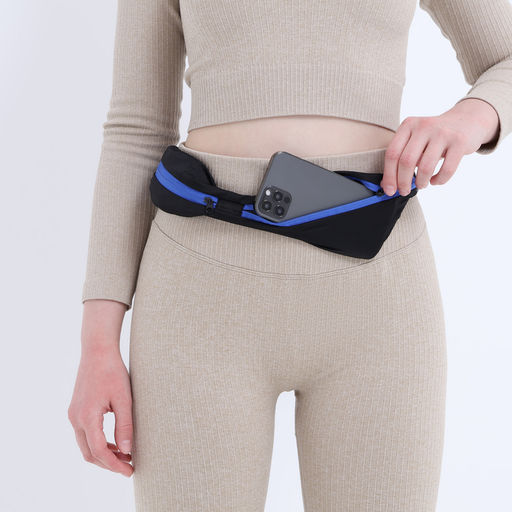 Поясная сумка для бега на молнии, цвет чёрный/синий - Simaland фото 4