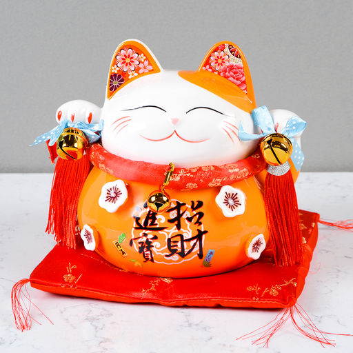 Копилка Кот манэки-нэко на коврике 17 см / 6731 /уп 18/ - ГалеонТрейд фото 5