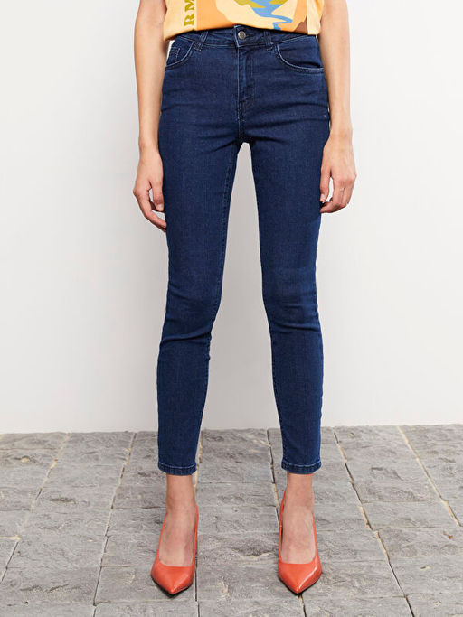 Slim Mom D?z Cep Detayl? Kad?n Rodeo Jean Pantolon