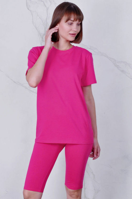 Арт. 2715 Костюм с велосипедками 42-50 (5 шт) Цвет:верх-фуксия, низ-фуксия - Калинка фото 5