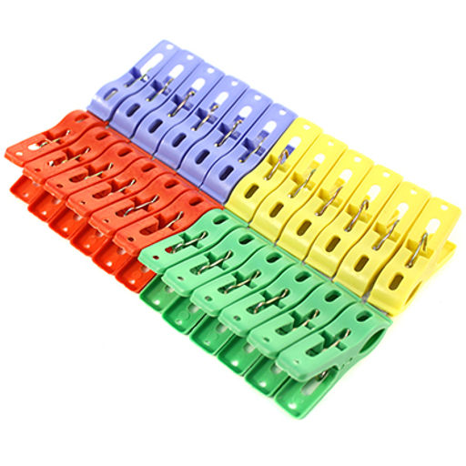 Прищепка пластмассовая 24 штуки 5,5см цветная Волна - Домашняя Мода фото 2