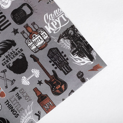 Цена за 10 шт. Бумага упаковочная крафт «Для него», 50×70 см