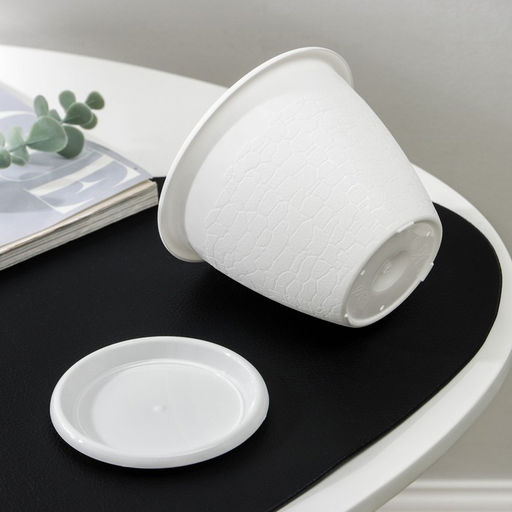 Цена за 3 шт. Горшок для цветов с поддоном «Розалия», 800 мл, белый