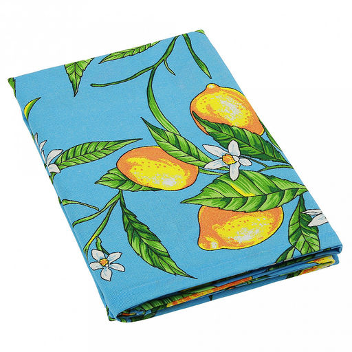 Скатерть 240х145см "Лимон, вид 4", длина стола до 200см, на 10-12 персон, рогожка (хлопок 100%) 171г/м2, упаковка классическая, пакет ПВХ 25х41см, "Домашняя мода" (Россия)