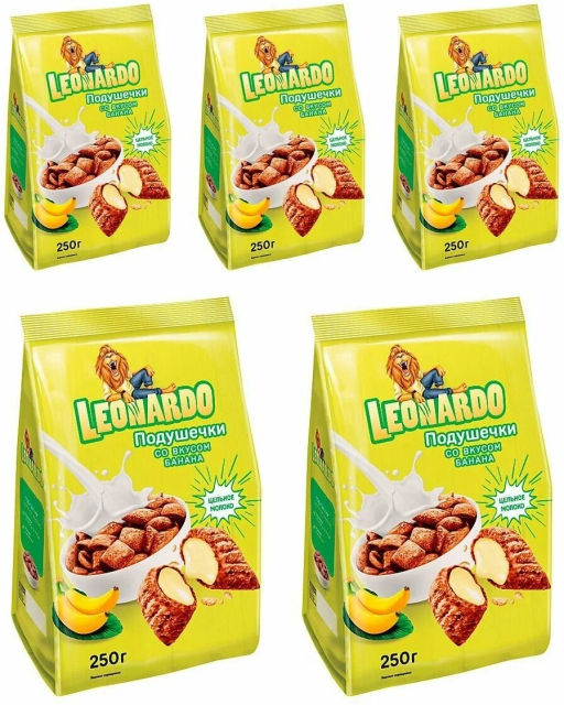 Leonardo, готовый завтрак Подушечки со вкусом банана, 250 г  фото 3