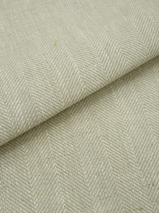 Льняной жаккард Елочка цв.натуральный, ш.1.5 м, лен-100%, 280гр/м.кв - Купава фото 4