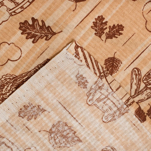 Простыня вафельная для бани «Банька» 145×180 см, 100% хлопок, бежевая