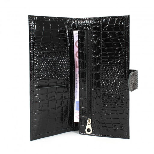 Портмоне мужское Croco-ПР-950 с хлястиком натуральная кожа 2 отд, 13 карм, черный крокодил (200) 201928 фото 3
