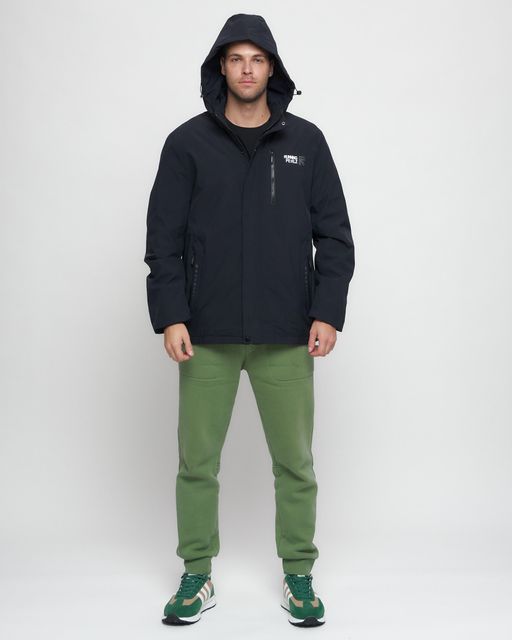 Куртка спортивная мужская большого размера темно-синего цвета 88676TS - Wonderrman фото 5