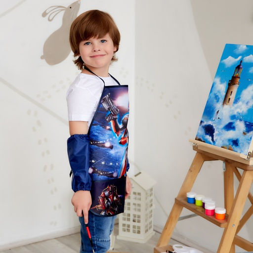 Фартук с нарукавниками детский Этель Робот, 49 х 39 см  фото 6