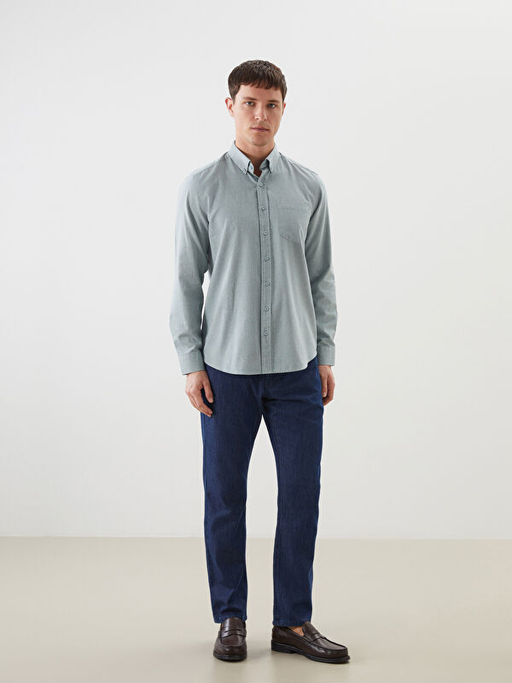 Regular Fit Uzun Kollu Gabardin Erkek G?mlek