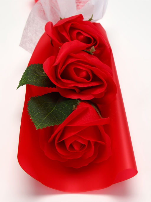 Букет из трех мыльных красных роз в колбе. - SB BEAUTY фото 7