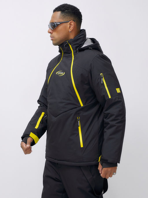 Горнолыжный костюм анорак мужской зимний черного цвета 389Ch - Leifensh фото 17