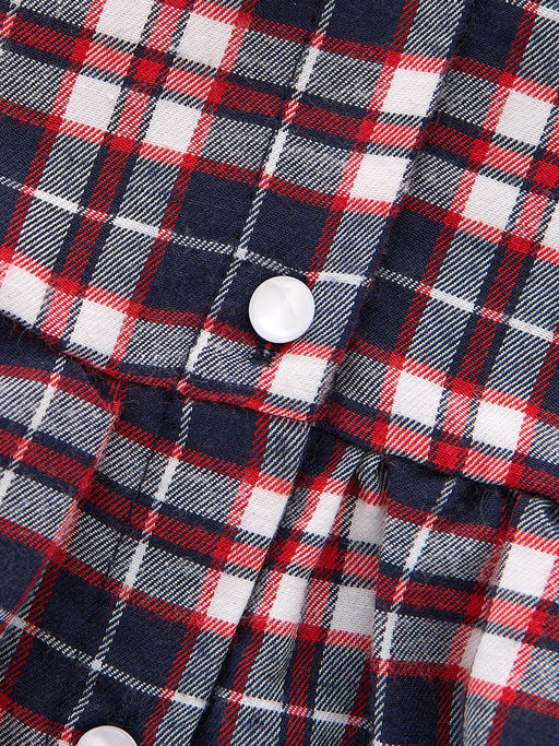 Платье на пуговицах в клетку UD 6822 син/красн клетка - Mini maxi фото 6