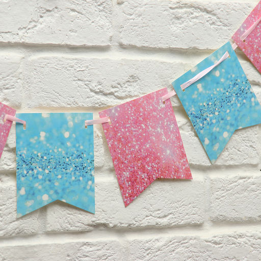 Цена за 2 шт. Гирлянда бумажная на ленте «Розовый и голубой» 300 см