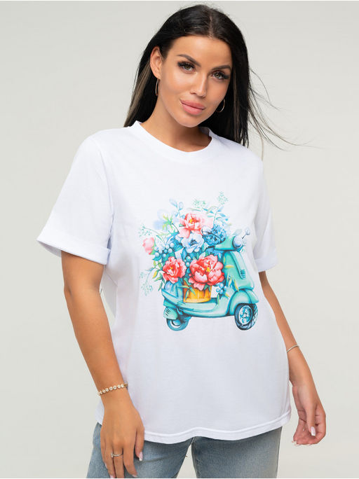 Футболка Скутер белый - София фото 6