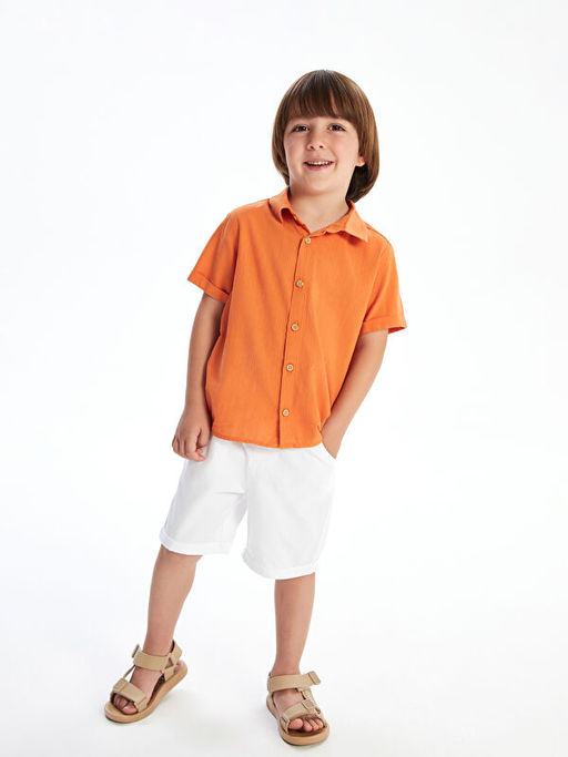 K?sa Kollu Basic Erkek Bebek G?mlek ve ?ort 2li Tak?m