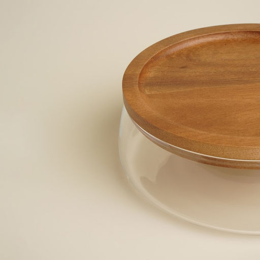 Фруктовница SL Home «Южная акация», 1 л, 19×6 см, с крышкой, стекло, прозрачная