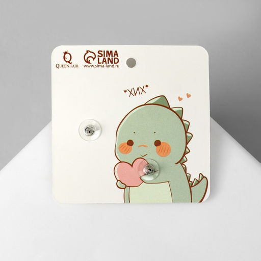 Серьги пластик Абстракция единорог и сердце, цветные - Qf фото 3